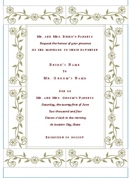 free printable wedding invitation templates | hohmannnt ...